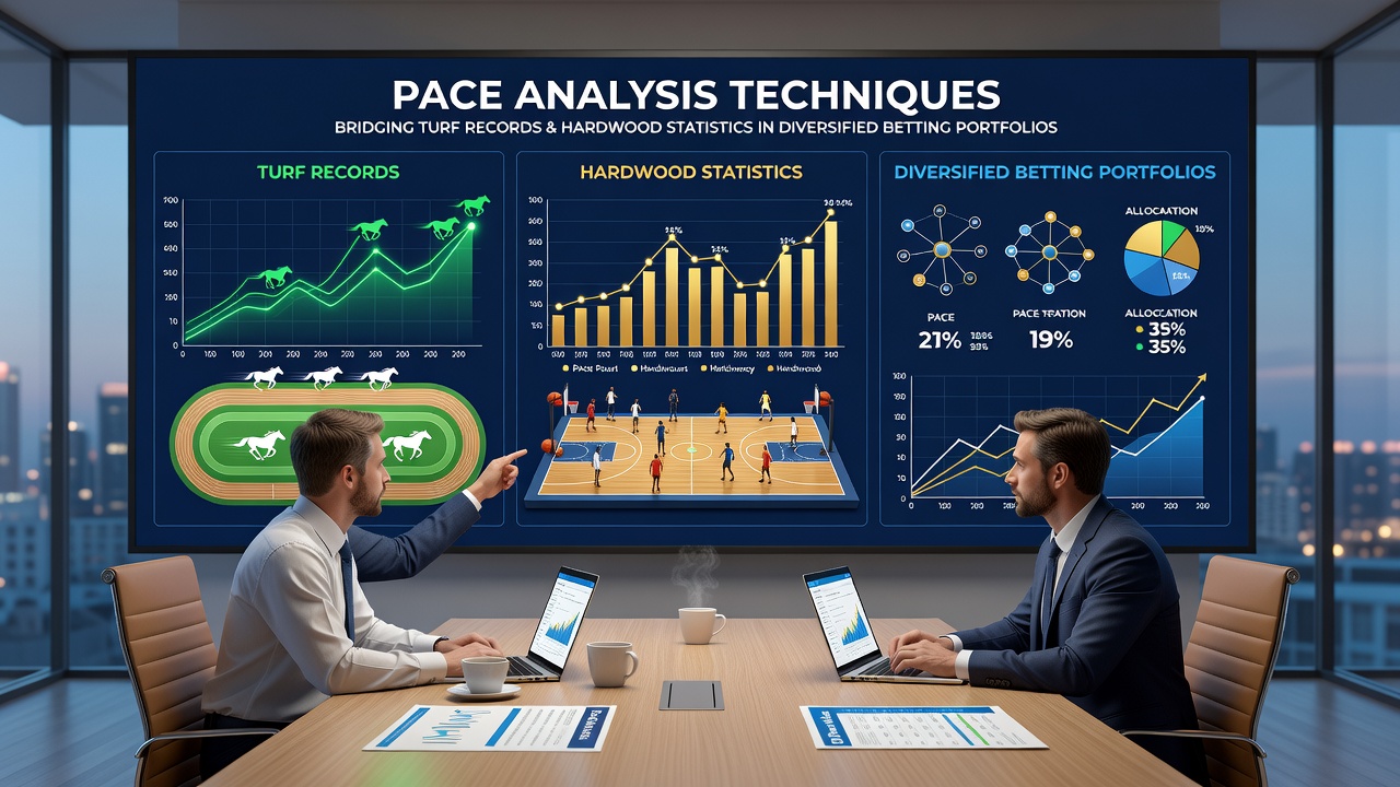Comparative chart showing pace correlations between turf racing splits and basketball game tempos
