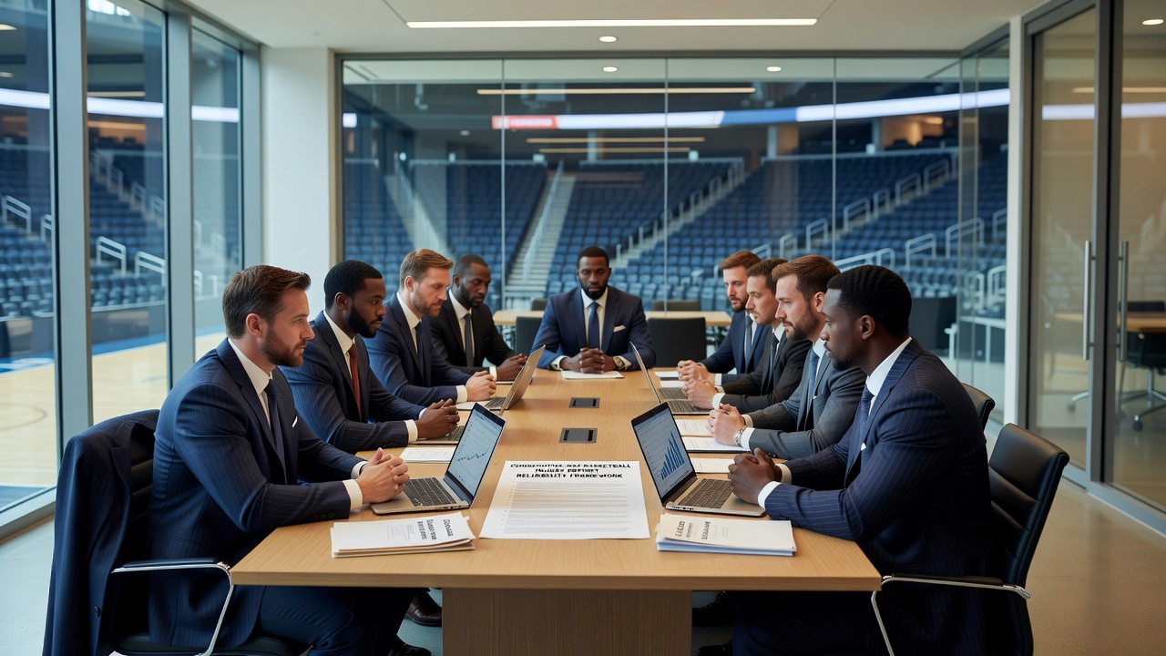 Data analysts reviewing basketball injury statistics and betting line adjustments
